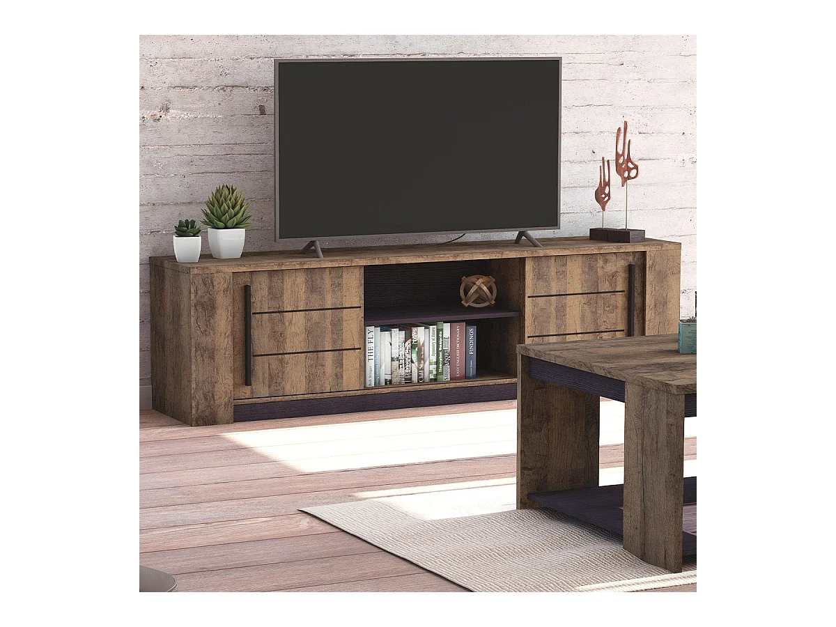 Banc TV 2 portes coulissantes L184,5 cm - MALA