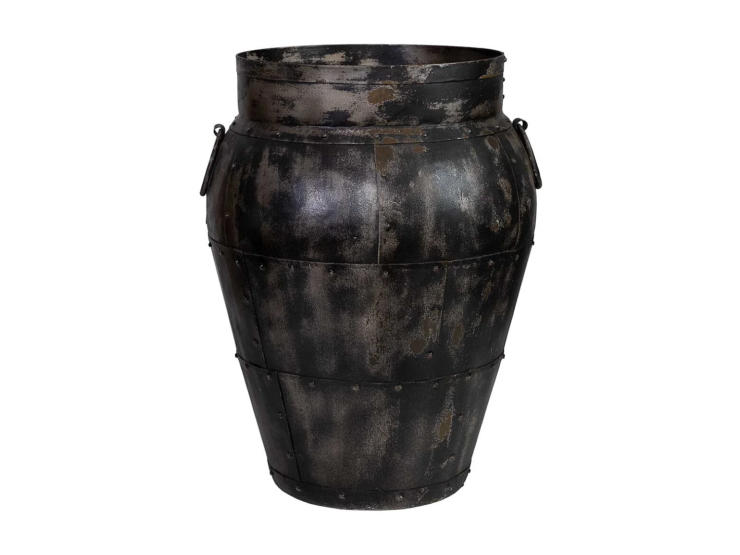 Jarrón de metal envejecido negro 45x45x57