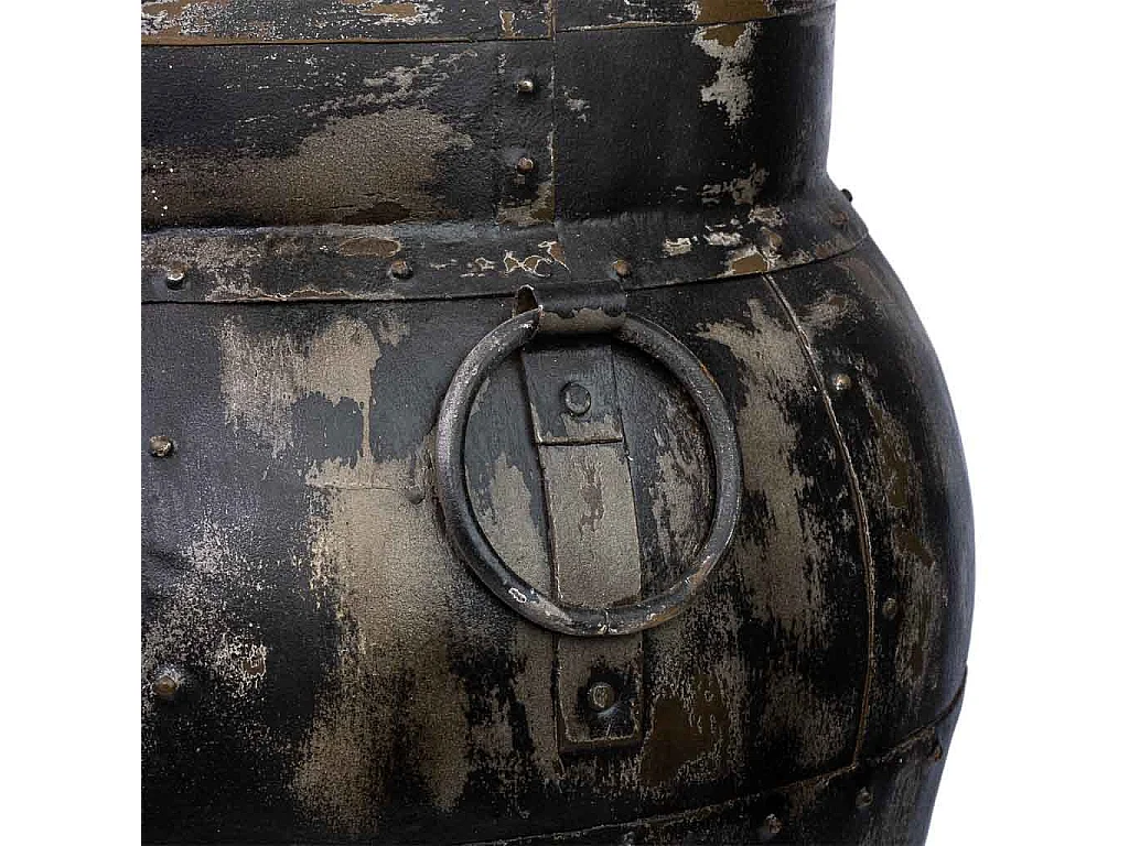 Vase en métal vieilli noir 45x45x57