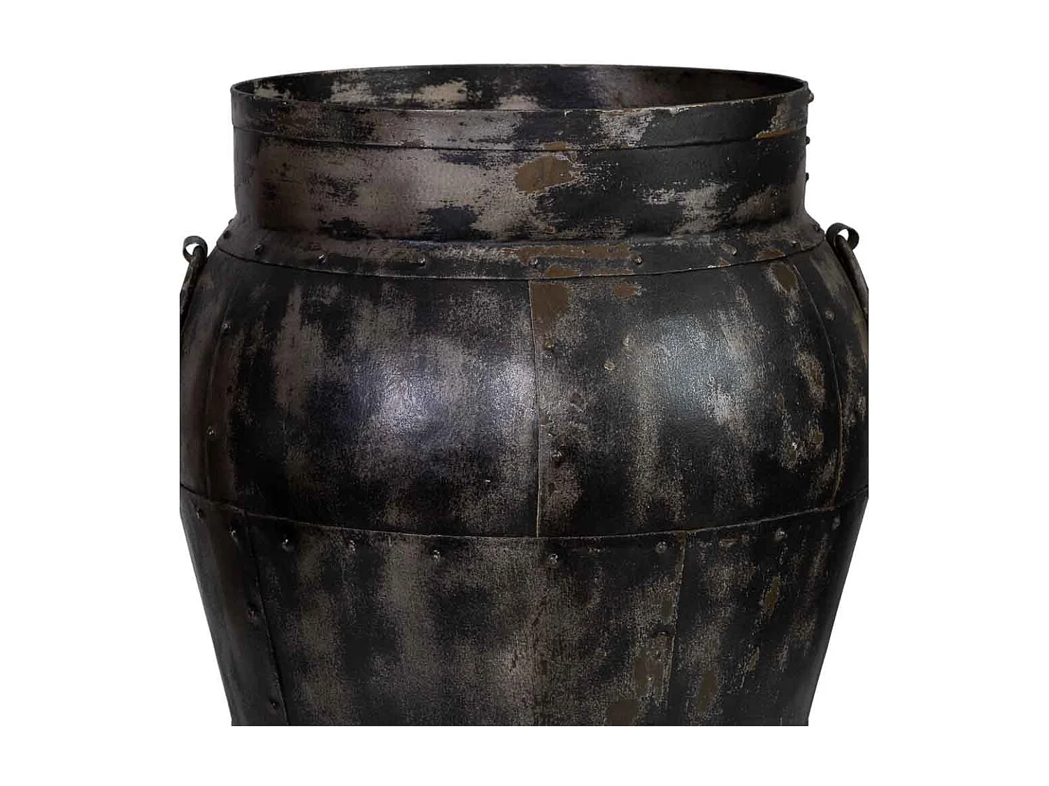 Vase en métal vieilli noir 45x45x57