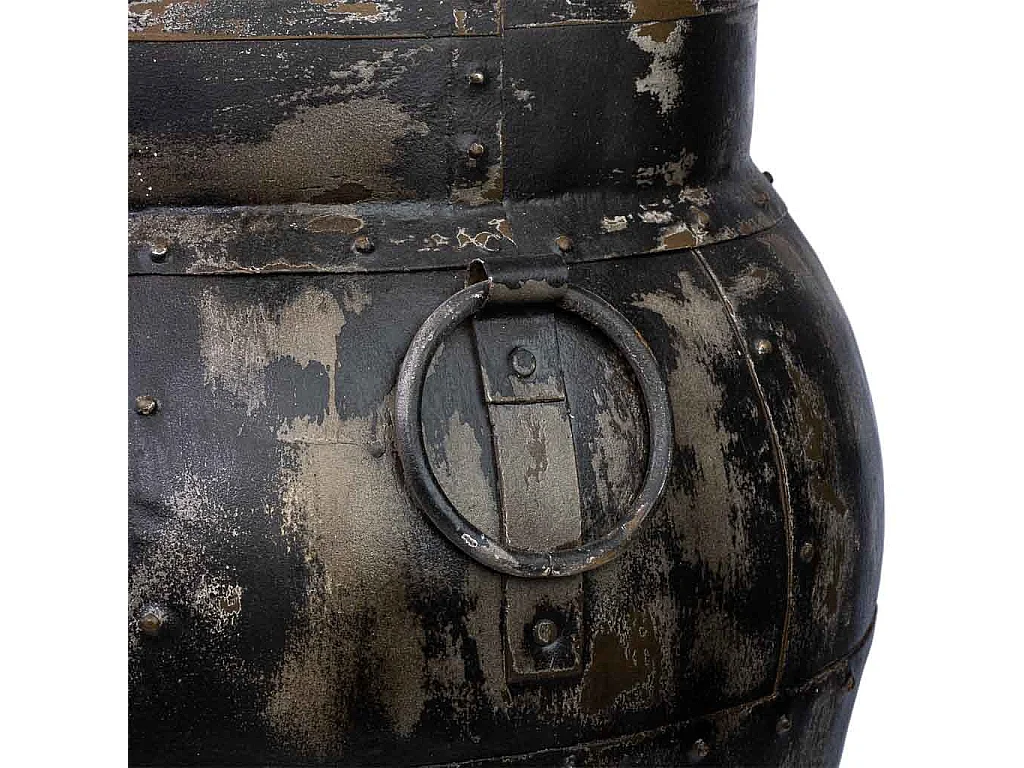 Schwarze Vase aus gealtertem Metall, 45 x 45 x 57 cm