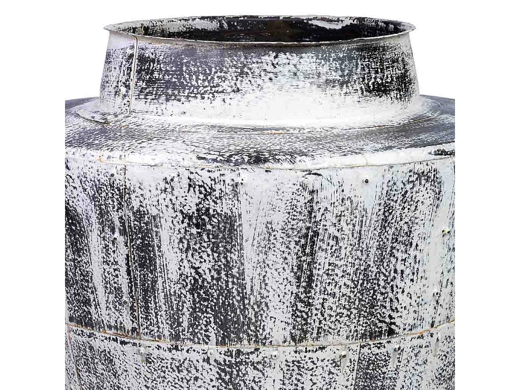 Vaso de metal envelhecido branco 50x50x58