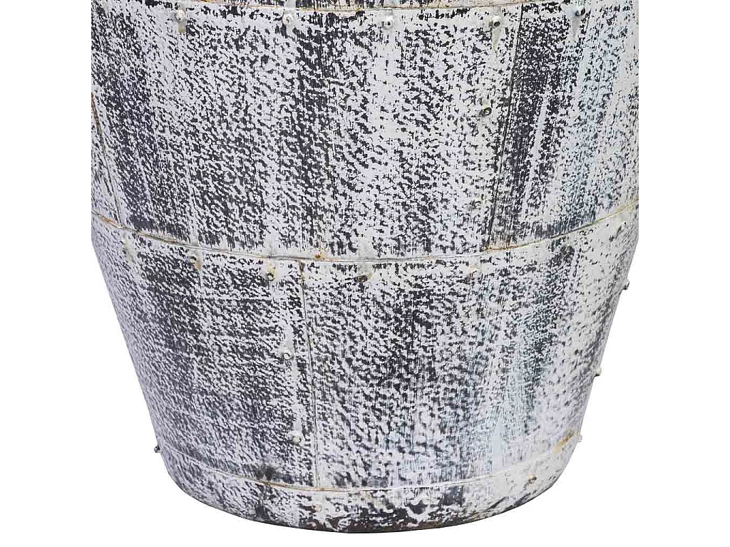 Weiße Vase aus gealtertem Metall, 50x50x58