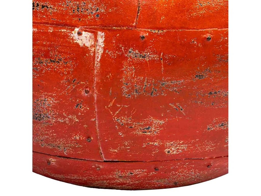 Vase en métal antique rouge 38x38x40h cm