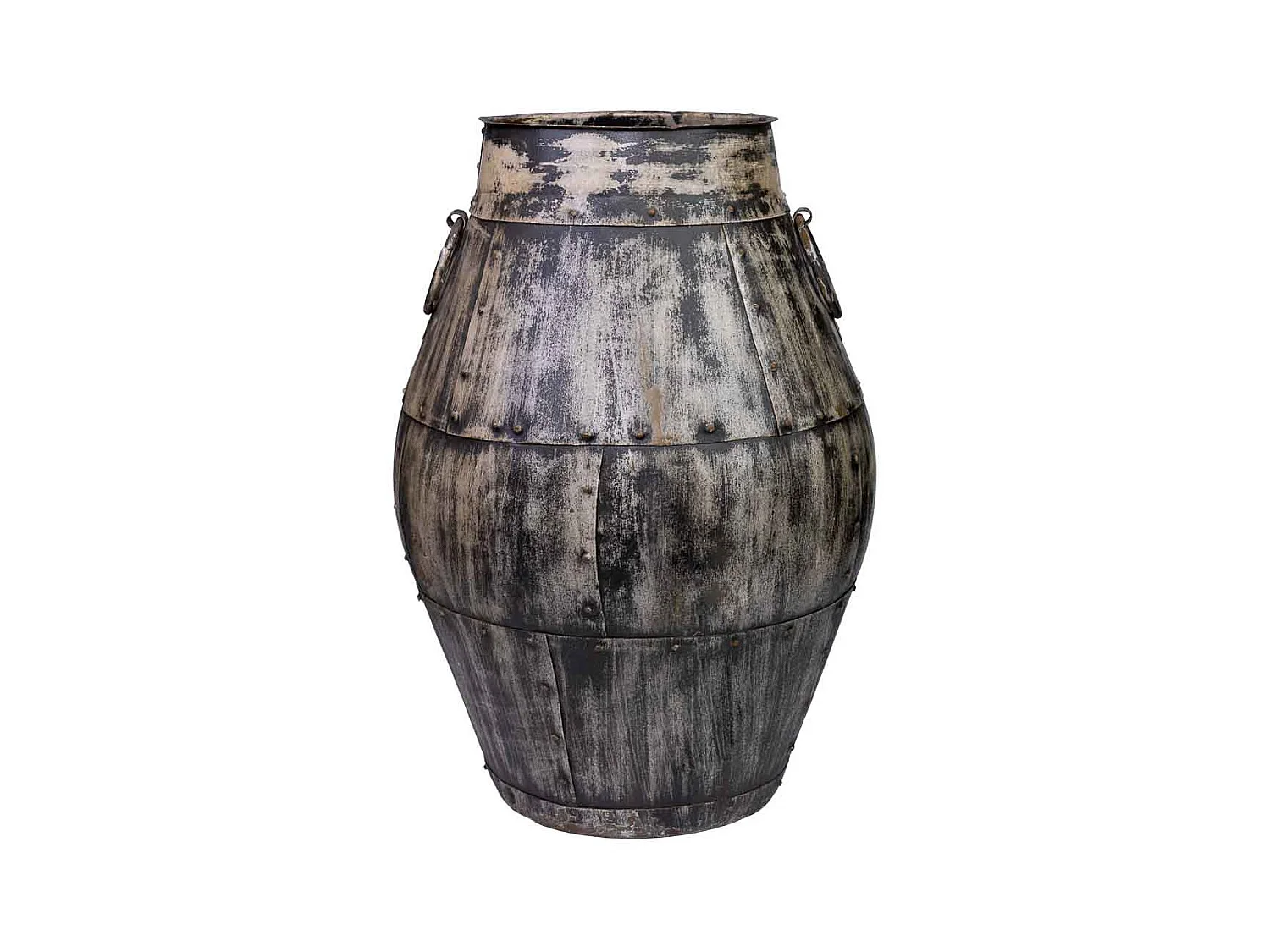 Vaso em metal envelhecido cinzento 40x40x65