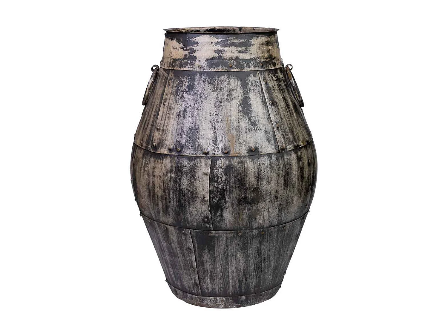 Vase en métal vieilli gris 40x40x65