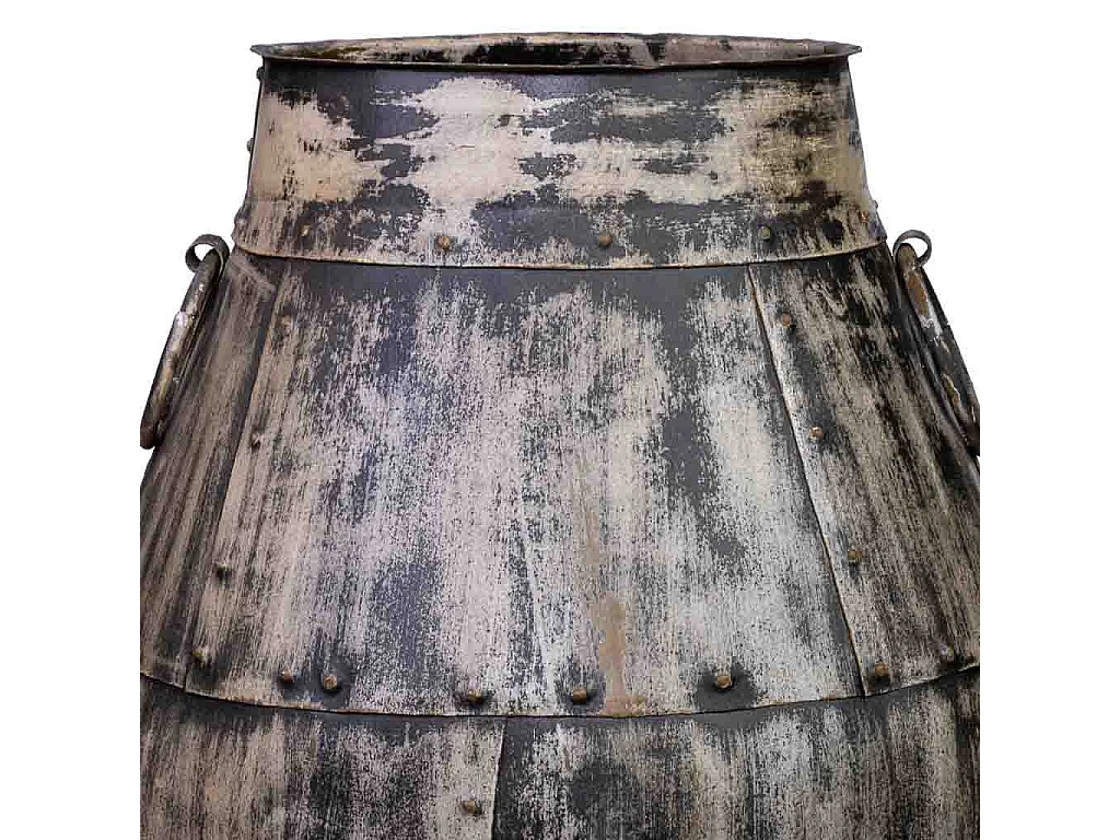 Vase en métal vieilli gris 40x40x65