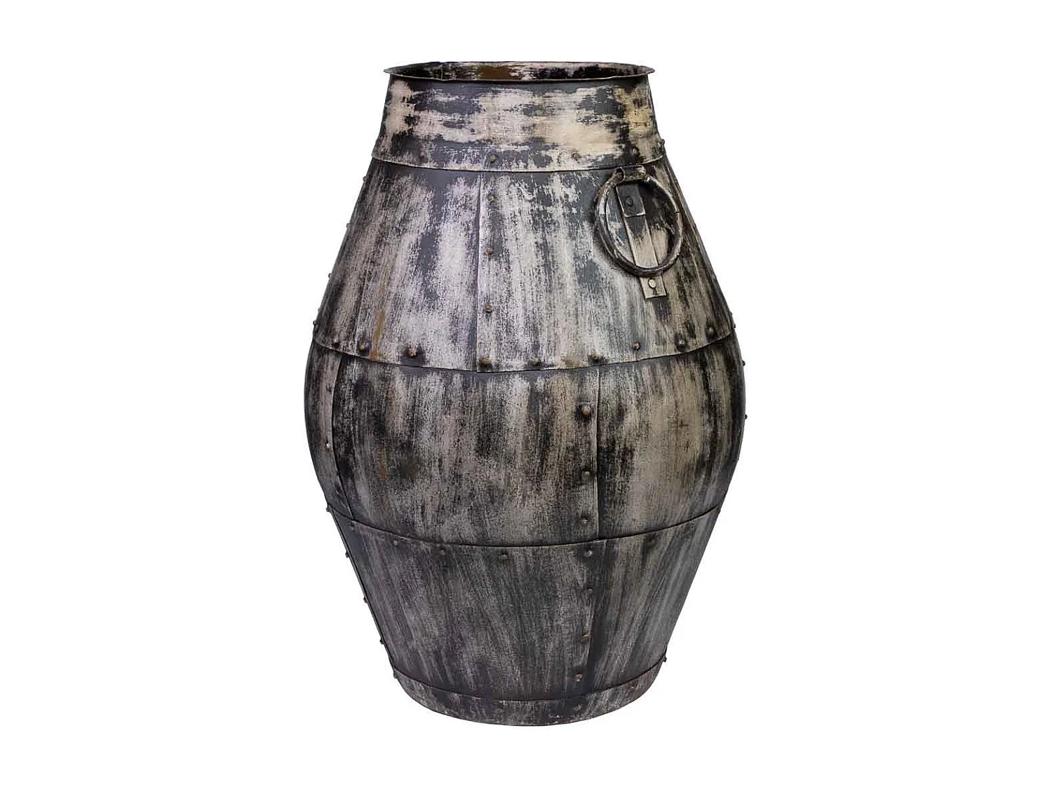 Vase aus grau gealtertem Metall 40x40x655