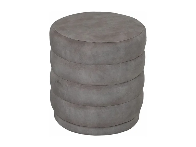 Pouf rond blanc en tissu 45 x 45 x 40
