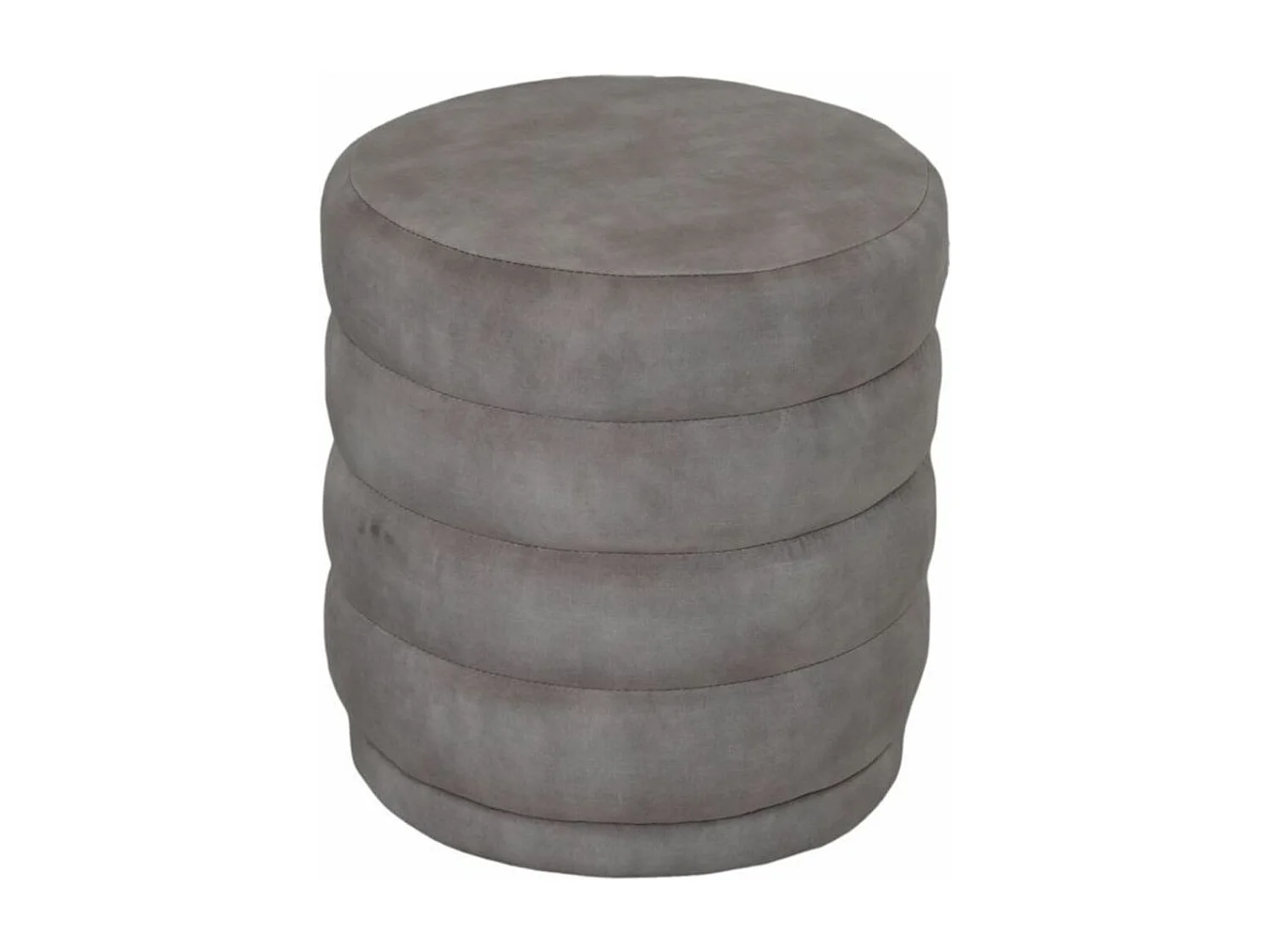Pouf rond blanc en tissu 45 x 45 x 40