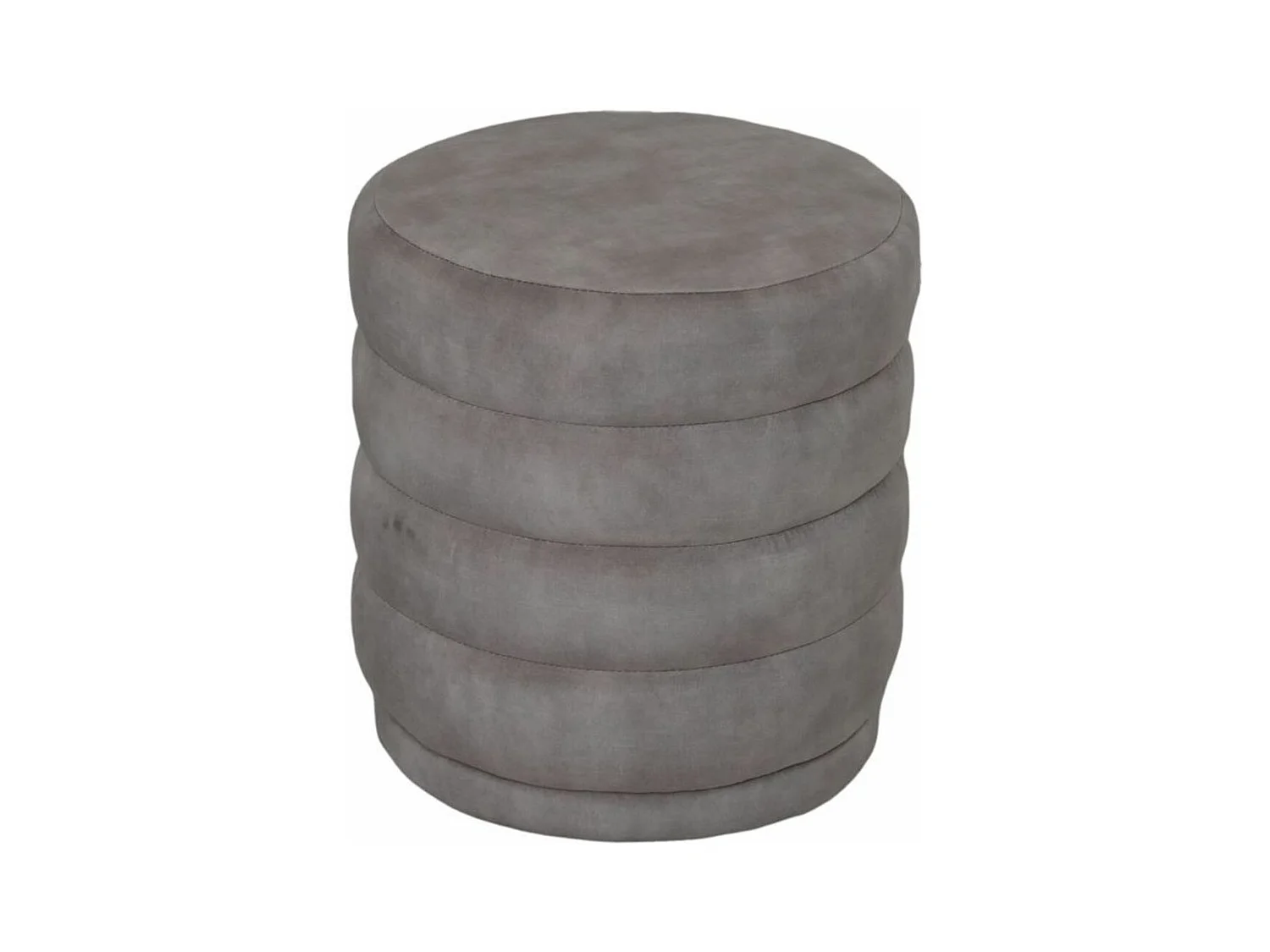 Pouf rond blanc en tissu 45 x 45 x 40