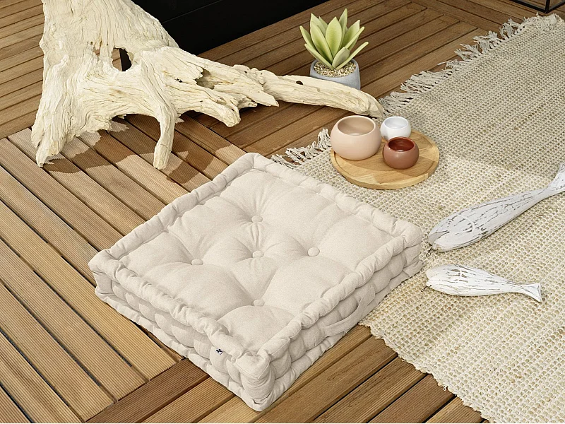 Cuscino da pavimento 50 x 50 x 10 cm KALA Greige