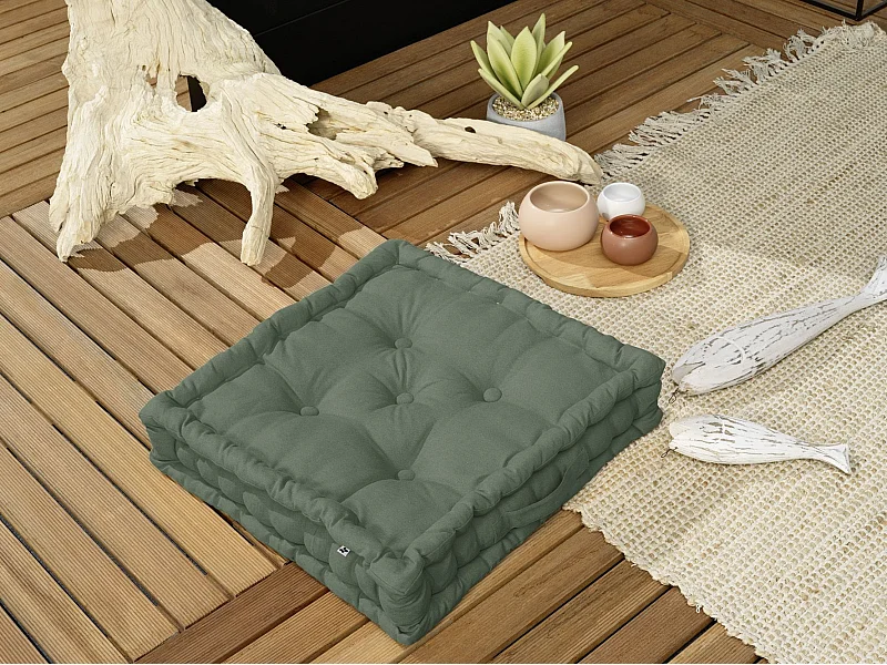 Cuscino da pavimento 50 x 50 x 10 cm KALA Rosmarino