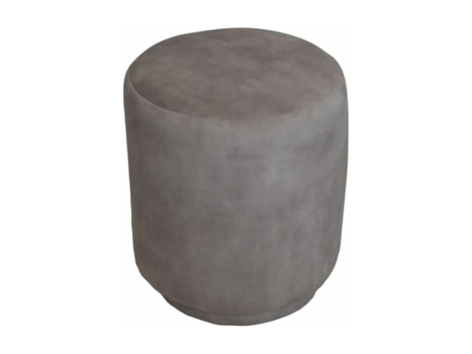 Pouf rond blanc en tissu 37 x 37 x 44