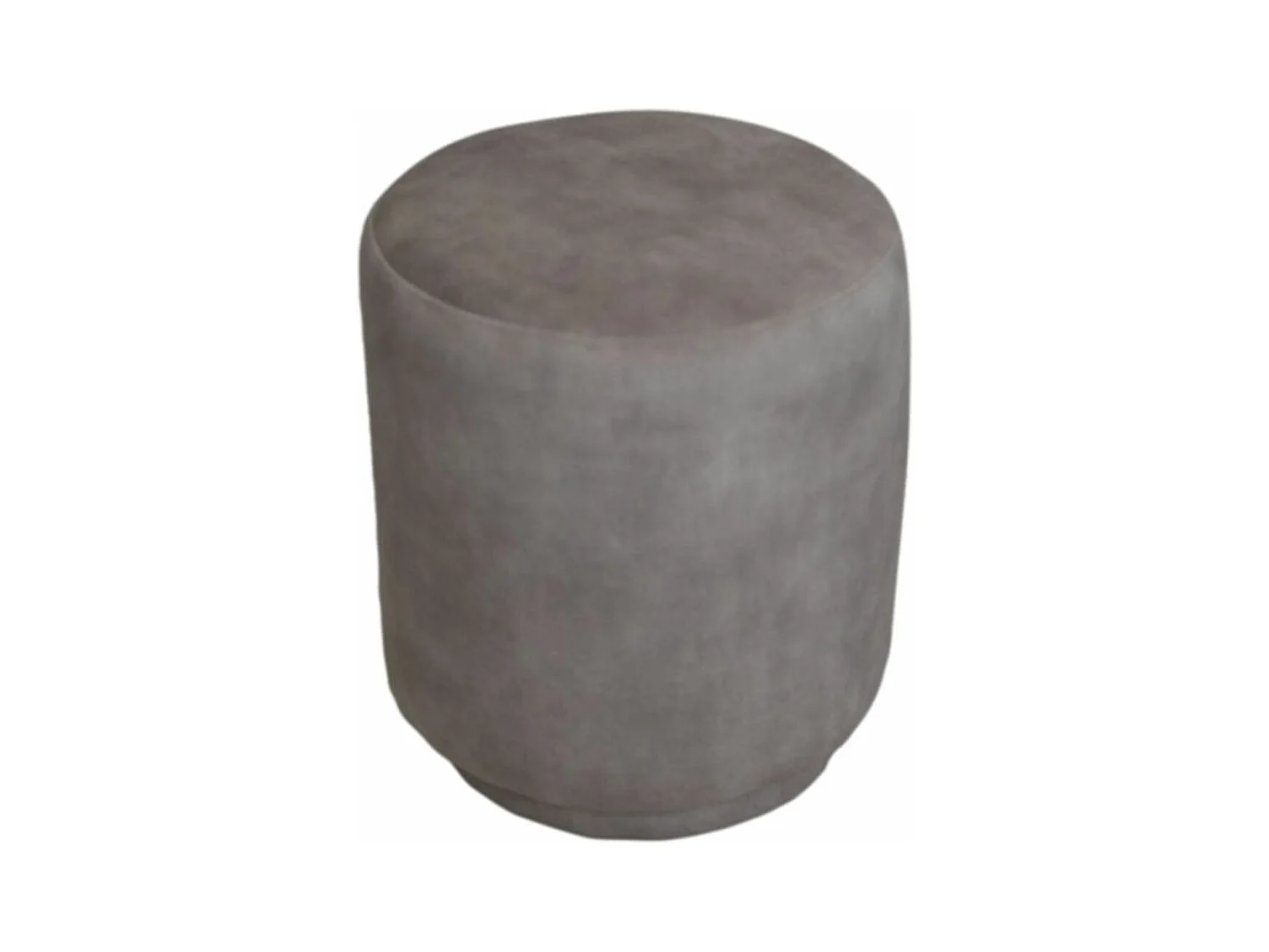 Pouf rond blanc en tissu 37 x 37 x 44