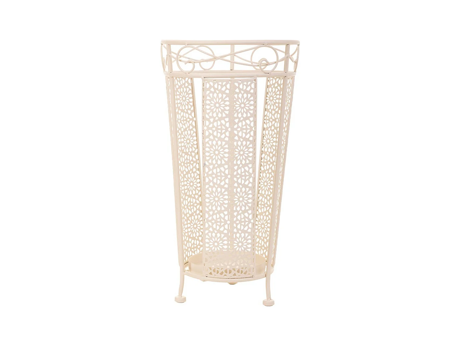Porte parapluie en fer forgé blanc 25x25x45