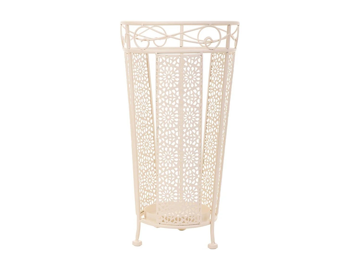 Porte parapluie en fer forgé blanc 25x25x45