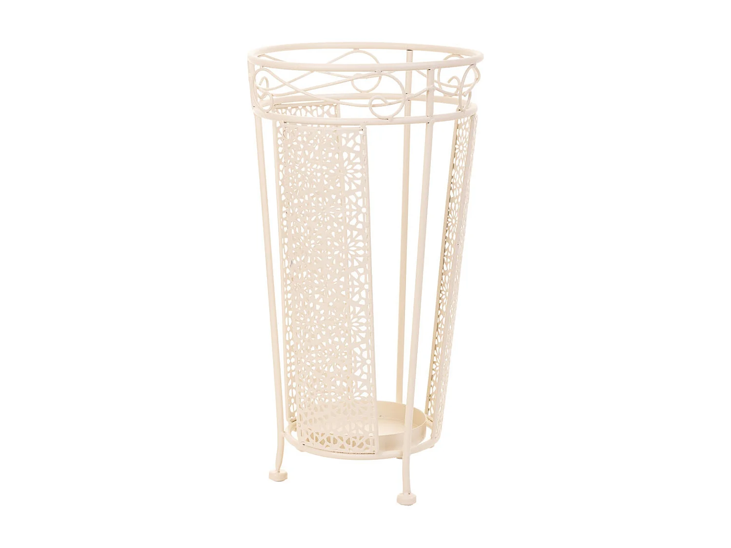 Porte parapluie en fer forgé blanc 25x25x45