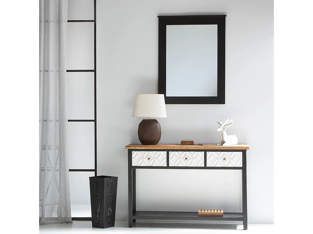 Porte-parapluie carré en métal noir 20x20x50h cm