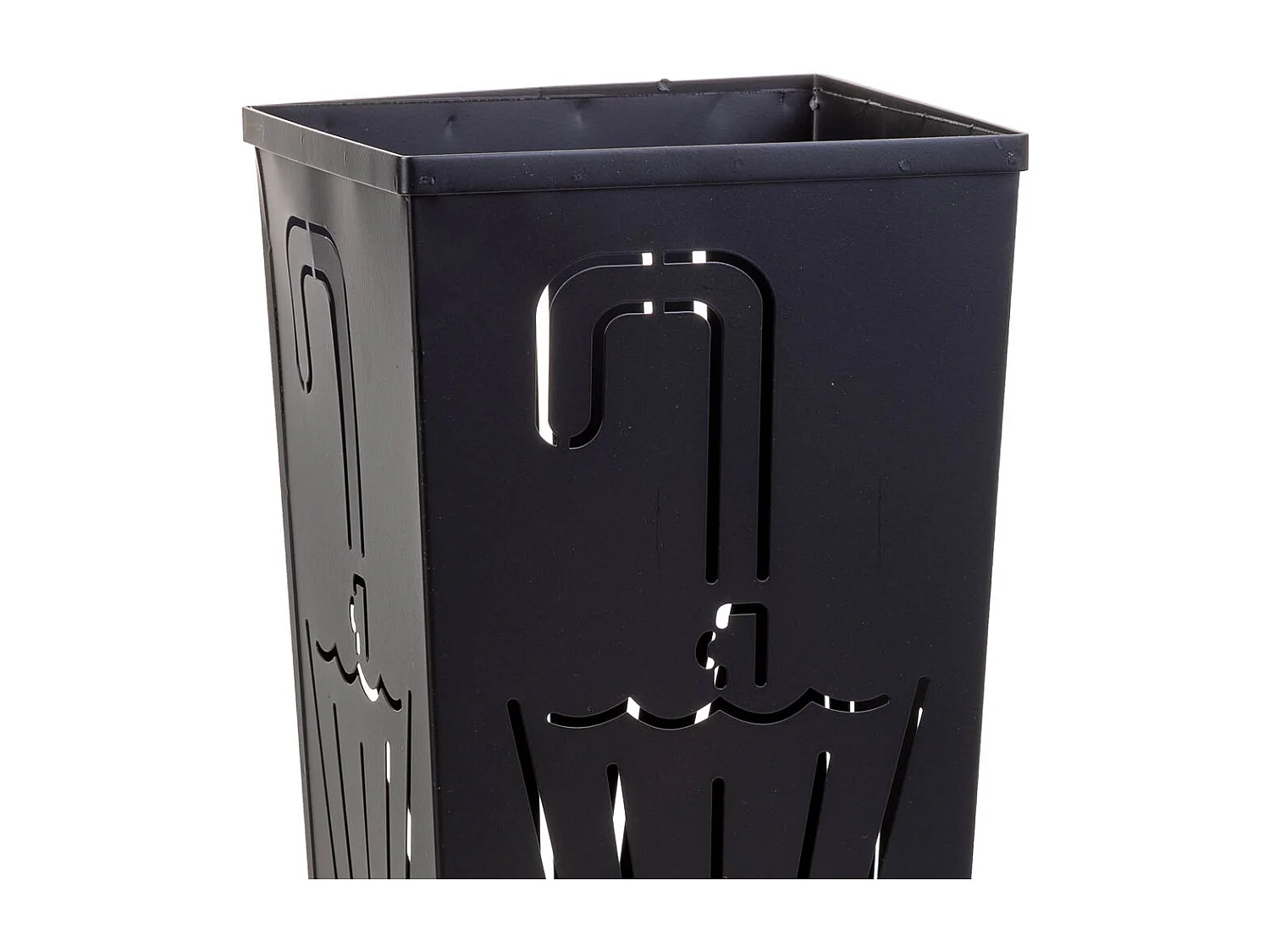 Porte-parapluie carré en métal noir 20x20x50h cm