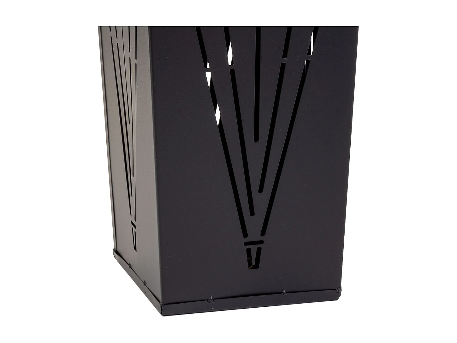 Porte-parapluie carré en métal noir 20x20x50h cm