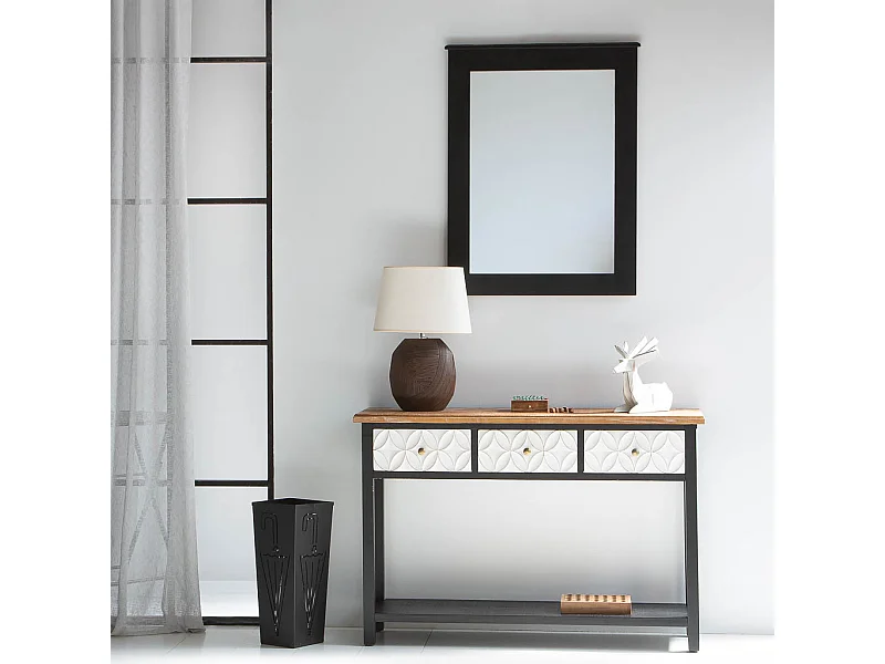 Paragüero de metal cuadrado negro 20x20x50h cm