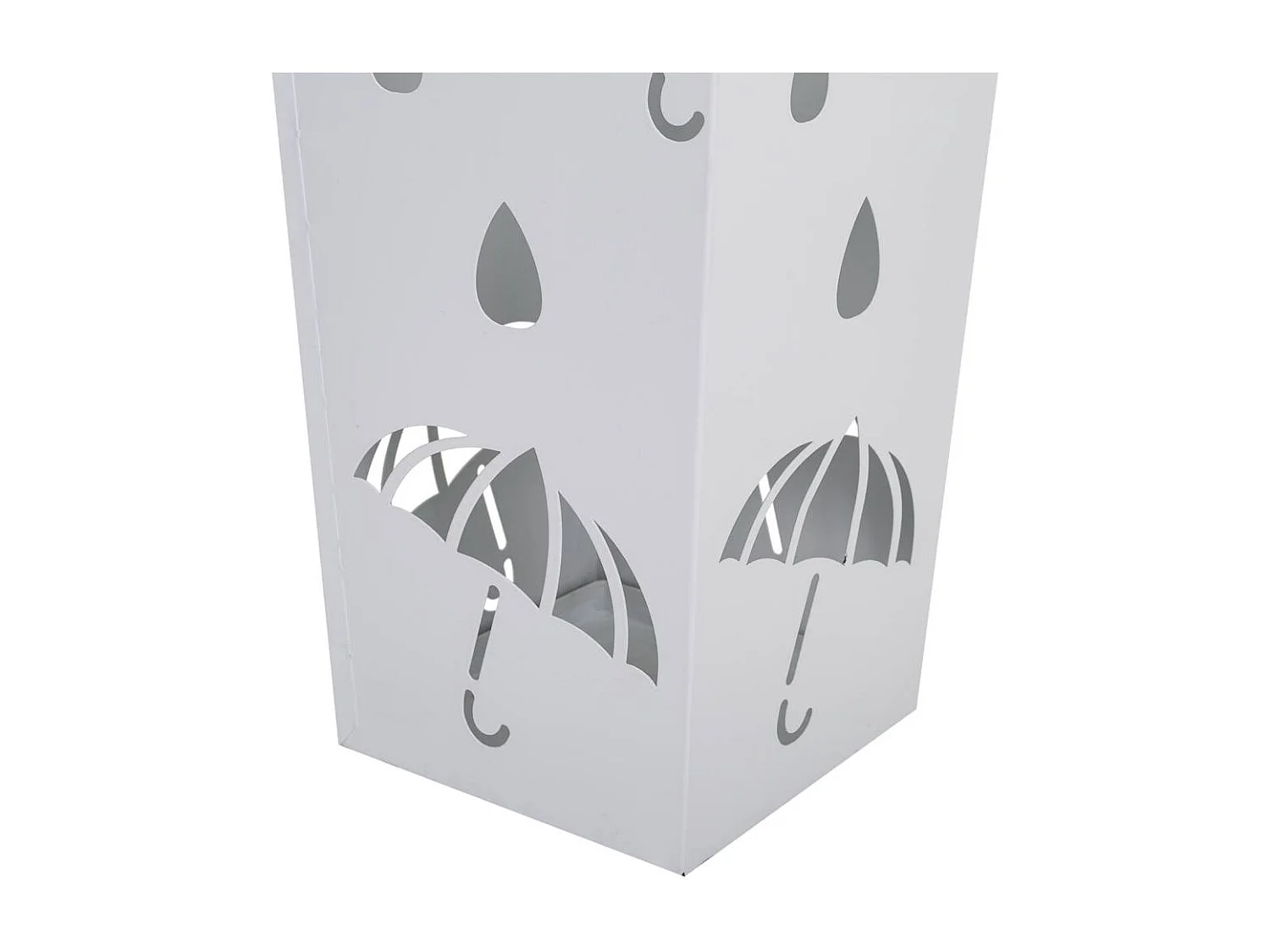 Schirmständer aus weißem Metall 20x20x50h cm