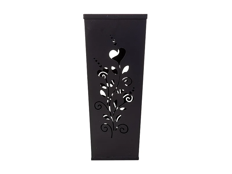 Suporte de guarda-chuva quadrado de metal preto 20x20x48 cm