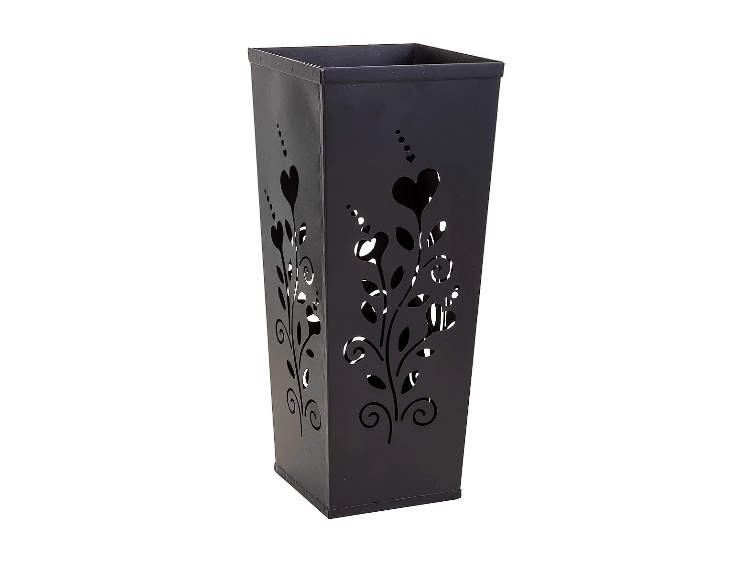 Suporte de guarda-chuva quadrado de metal preto 20x20x48 cm