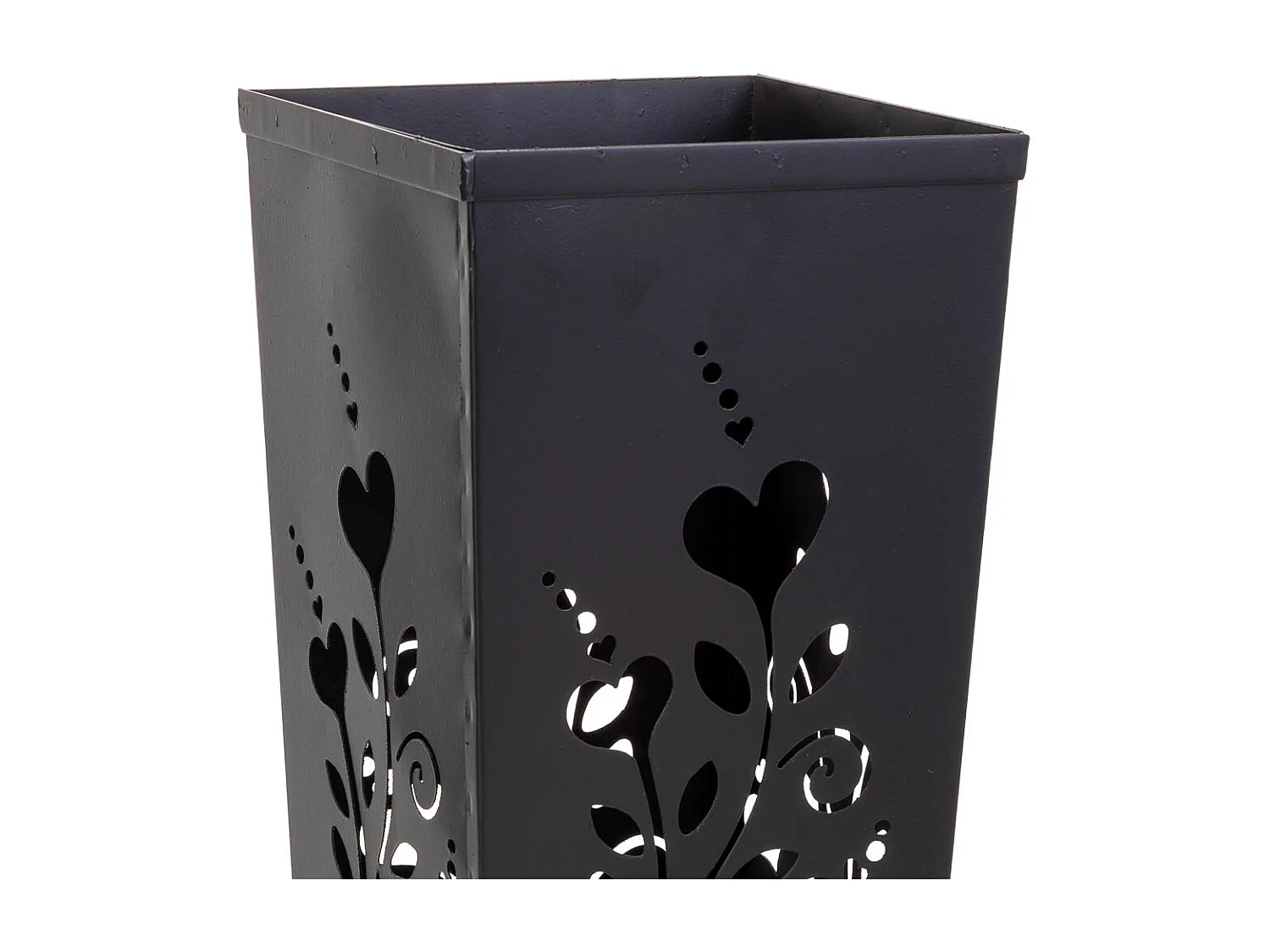 Suporte de guarda-chuva quadrado de metal preto 20x20x48 cm