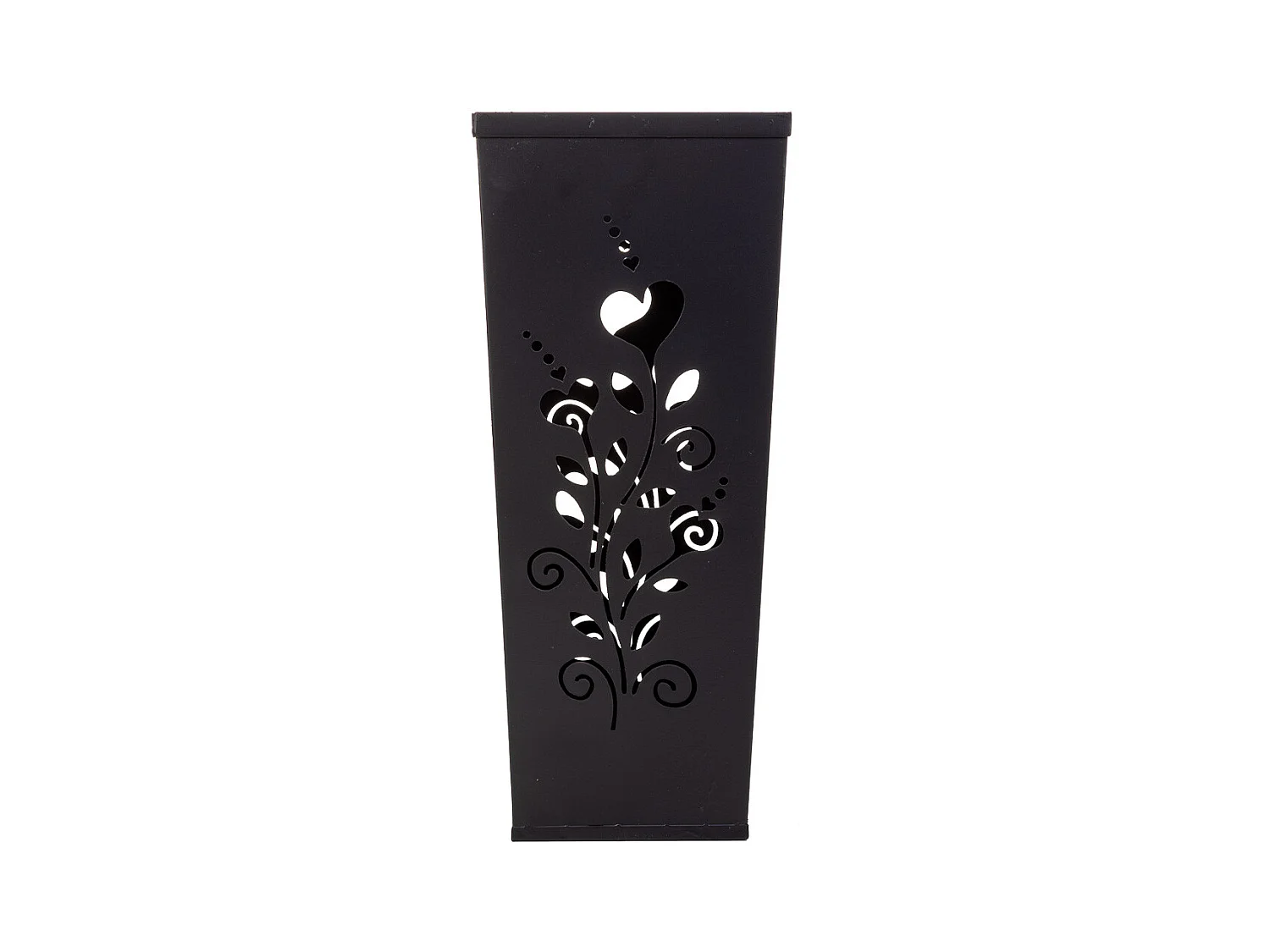 Porte-parapluie carré en métal noir 20x20x48