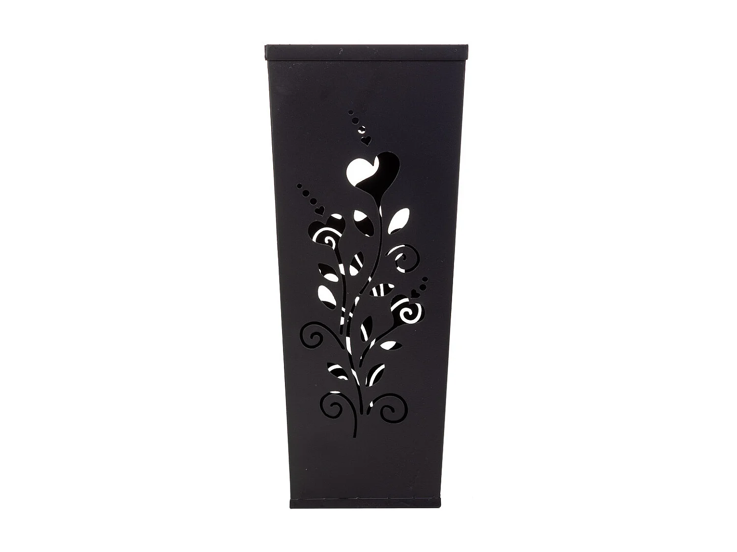 Suporte de guarda-chuva quadrado de metal preto 20x20x48 cm