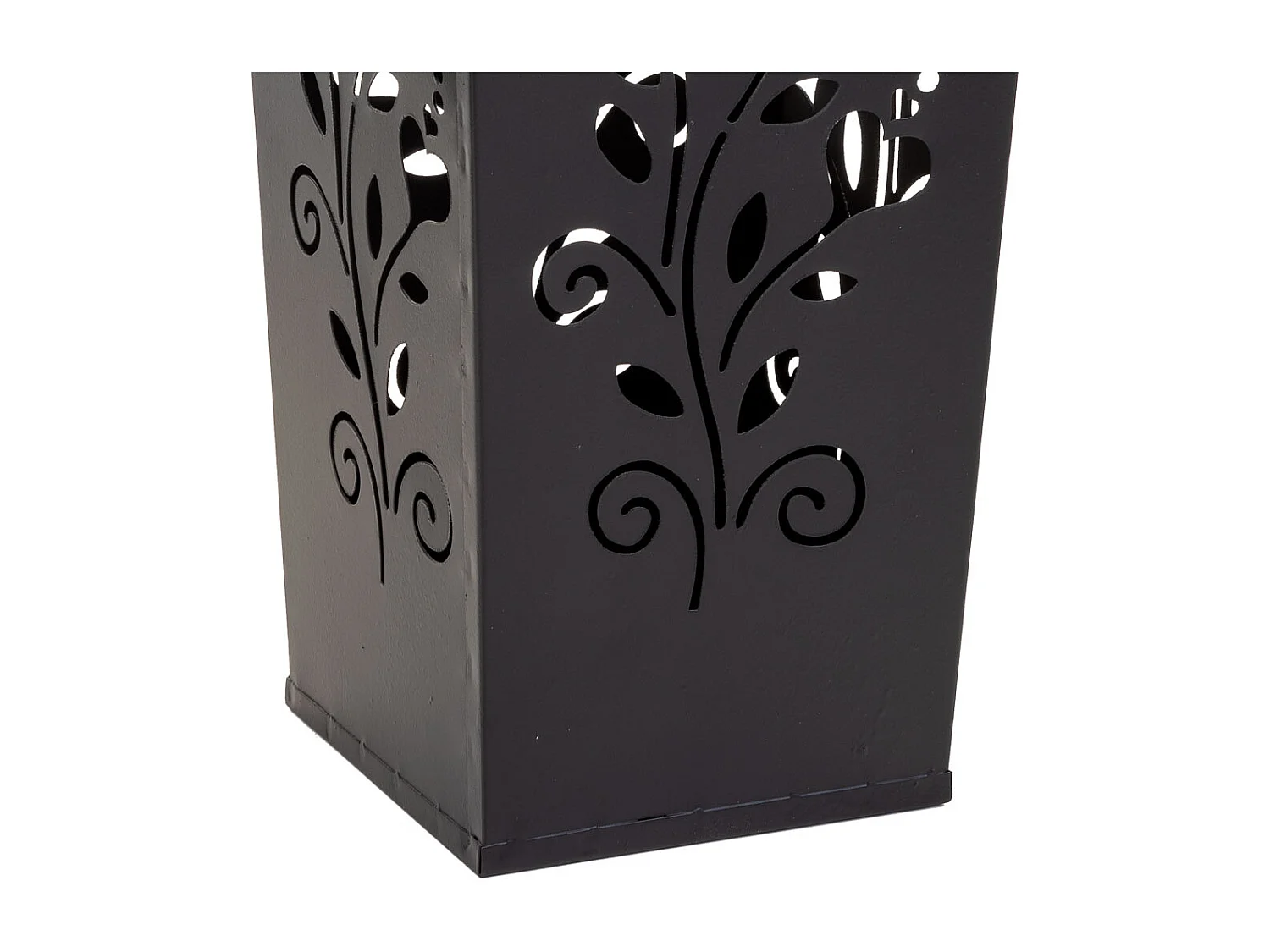 Suporte de guarda-chuva quadrado de metal preto 20x20x48 cm
