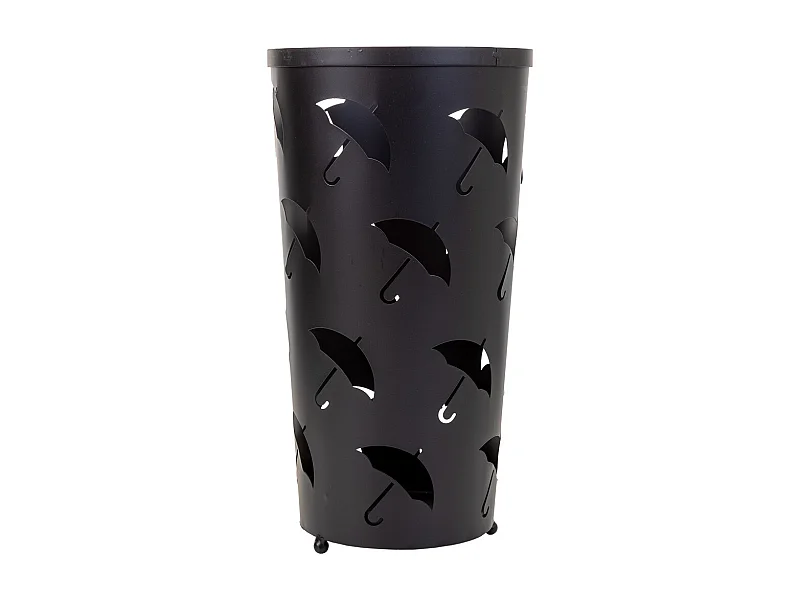 Porta-guarda-chuva redondo de metal preto 25x25x46 cm