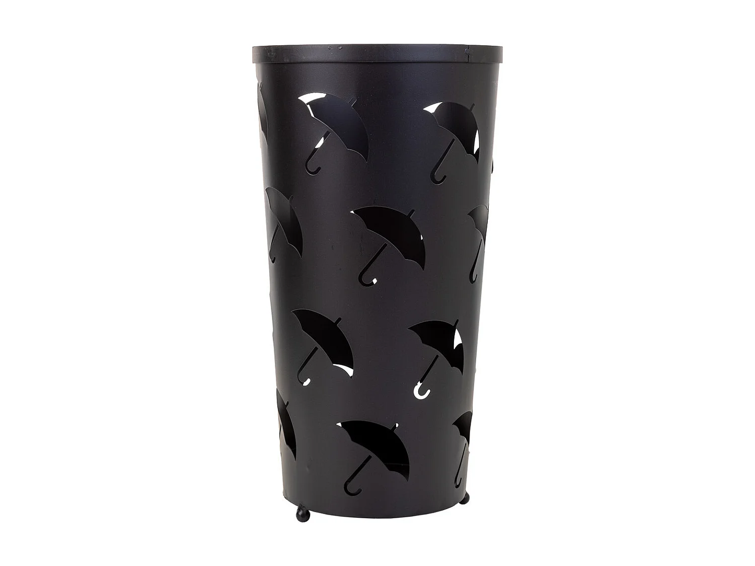 Porta-guarda-chuva redondo de metal preto 25x25x46 cm