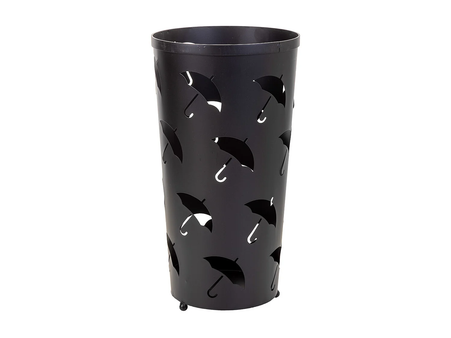 Porta-guarda-chuva redondo de metal preto 25x25x46 cm