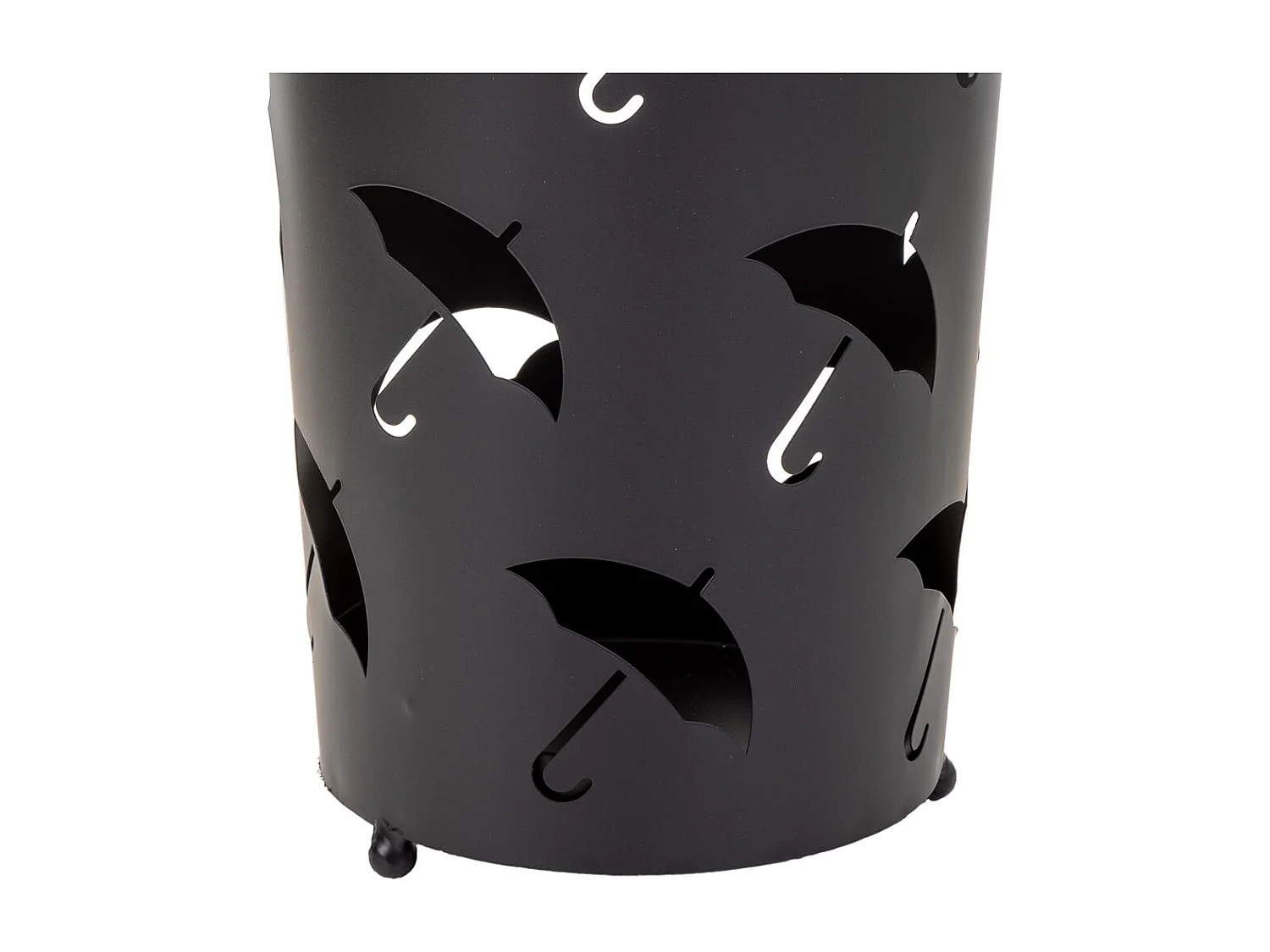 Porta-guarda-chuva redondo de metal preto 25x25x46 cm