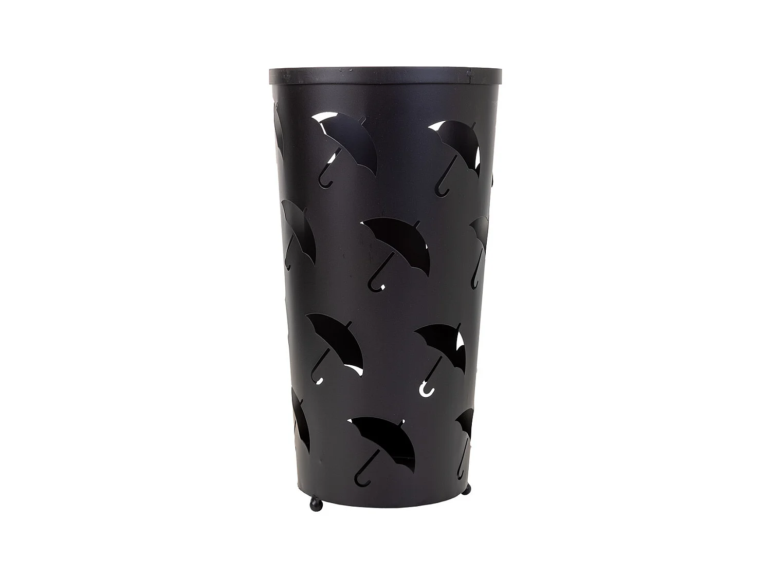 Porte-parapluie rond en métal noir 25x25x46
