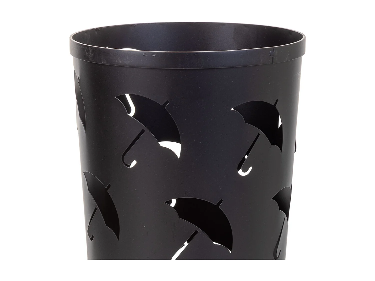Porta-guarda-chuva redondo de metal preto 25x25x46 cm