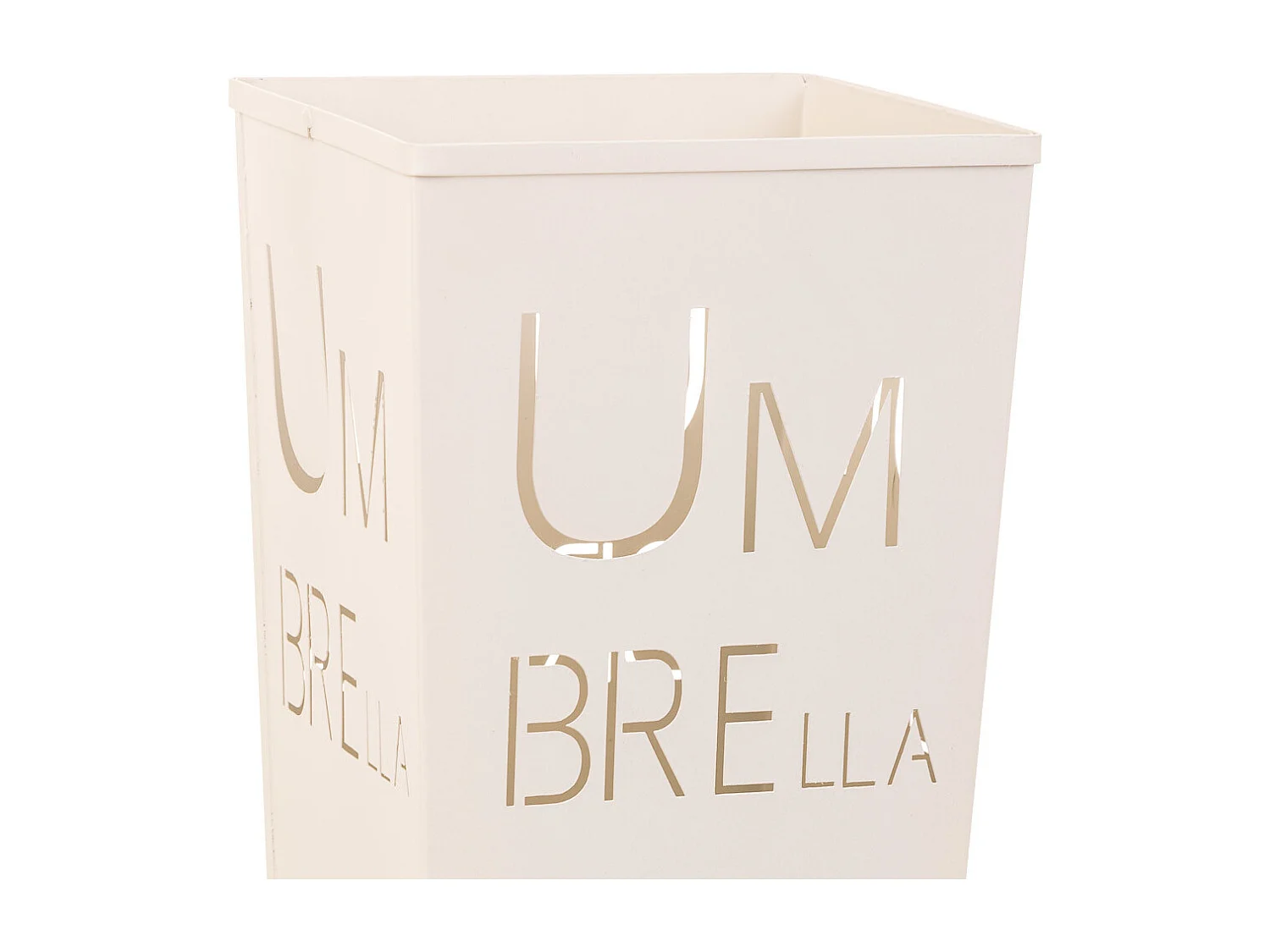 Porta-guarda-chuva redondo de metal branco 21x21x50 cm