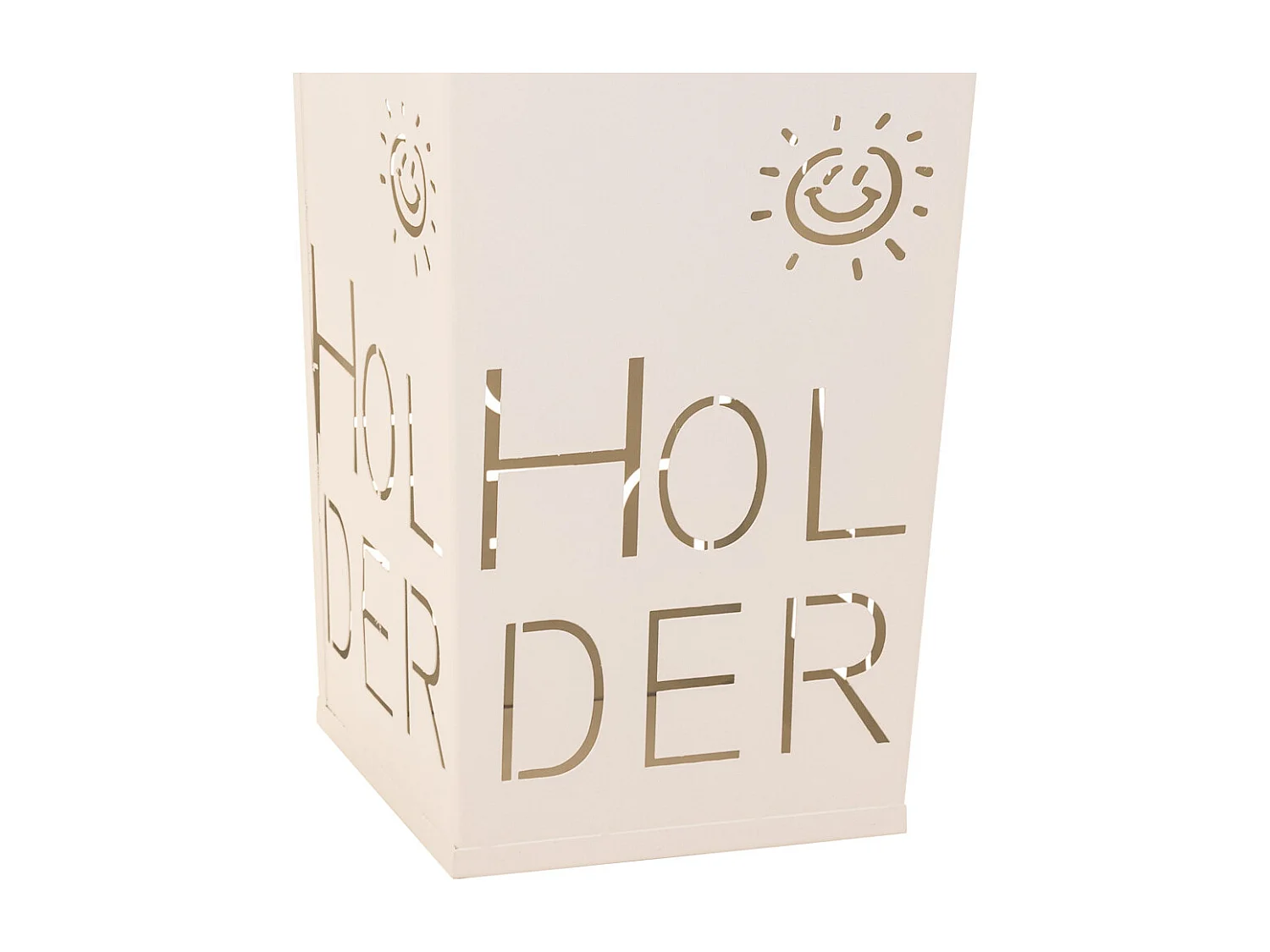 Quadratischer weißer Metall-Schirmständer 21x21x50