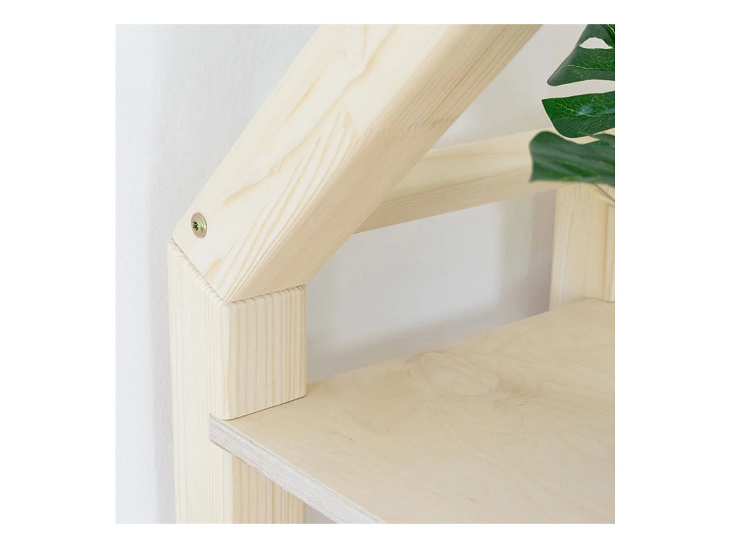 Lit cabane avec étagère 90 x 190 blanc