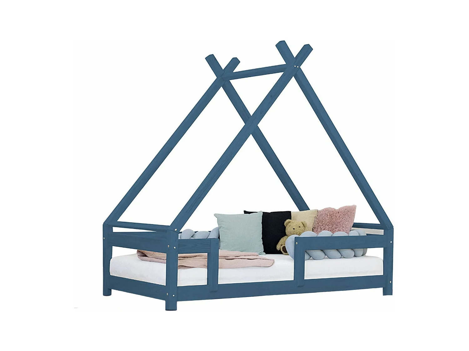 Lit cabane enfant TAHUKA 90 x 190 bleu marine