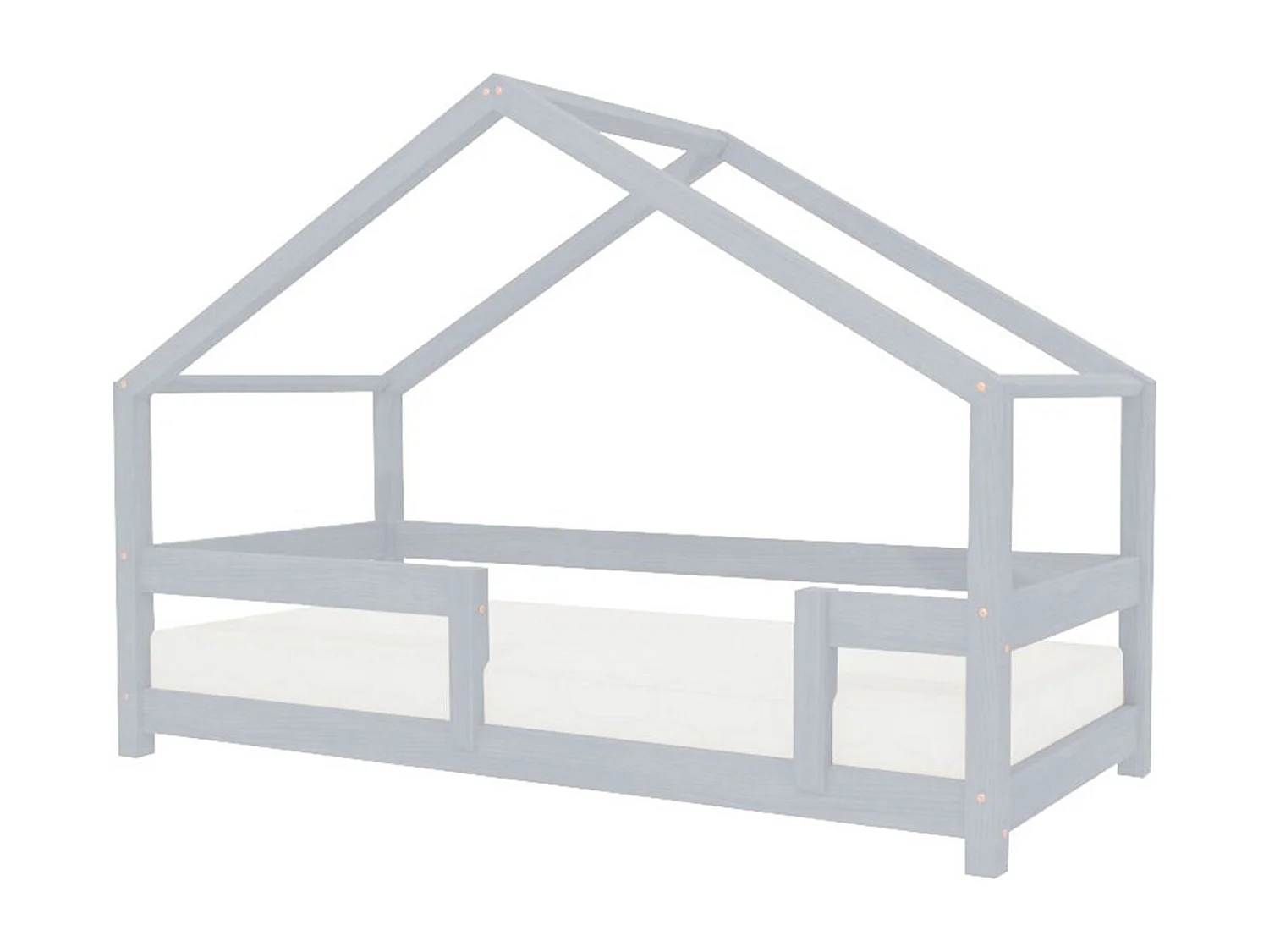 Lit cabane enfant LUCKY 80 x 180 gris clair