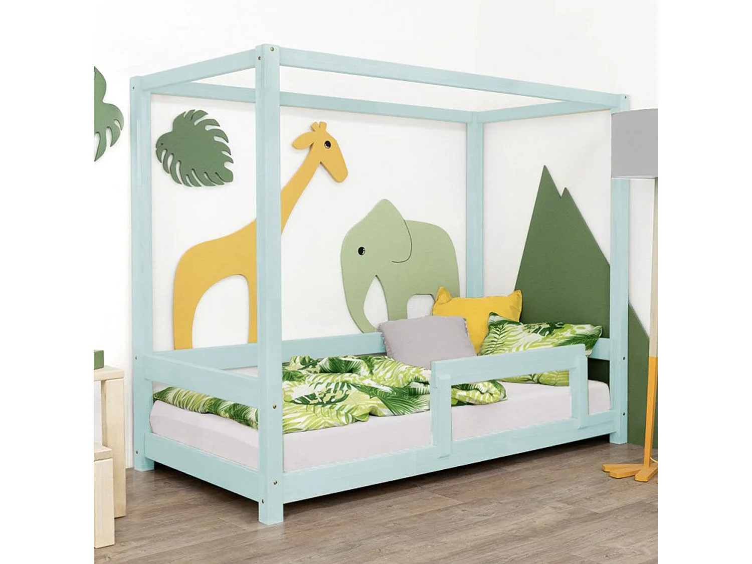 Lit cabane enfant BUNKY 120 x 180 bleu clair