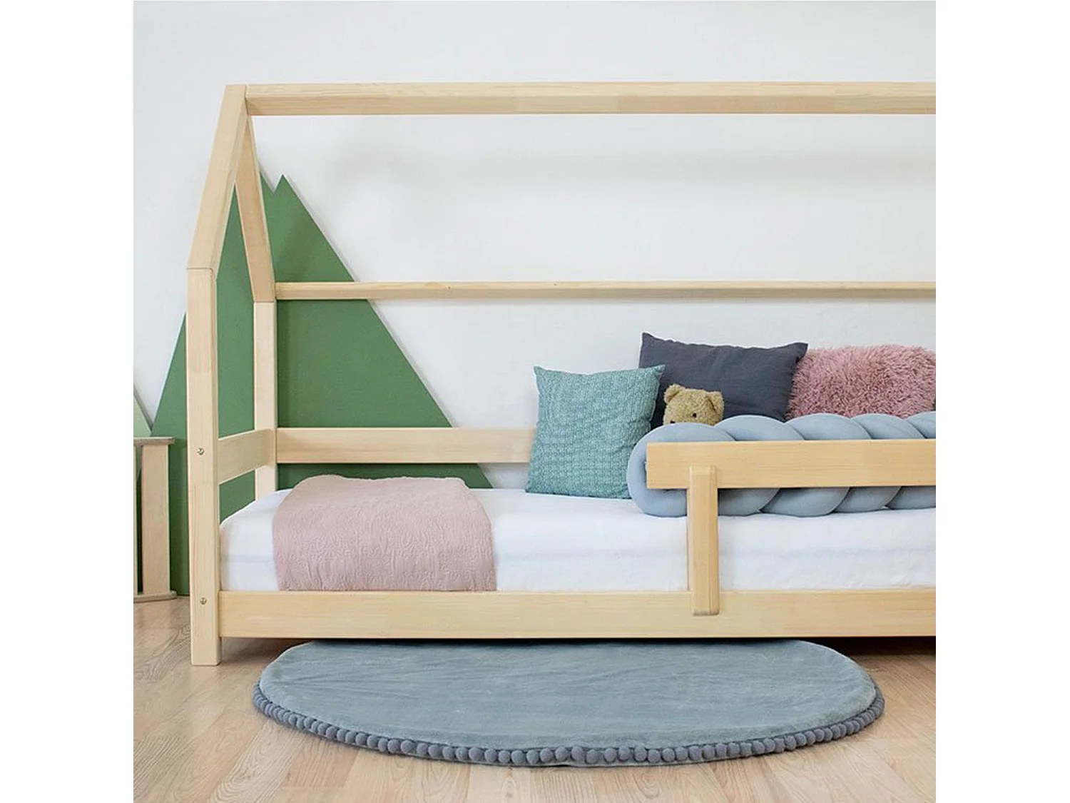 Lit cabane enfant TERY 90 x 200 rose pastel