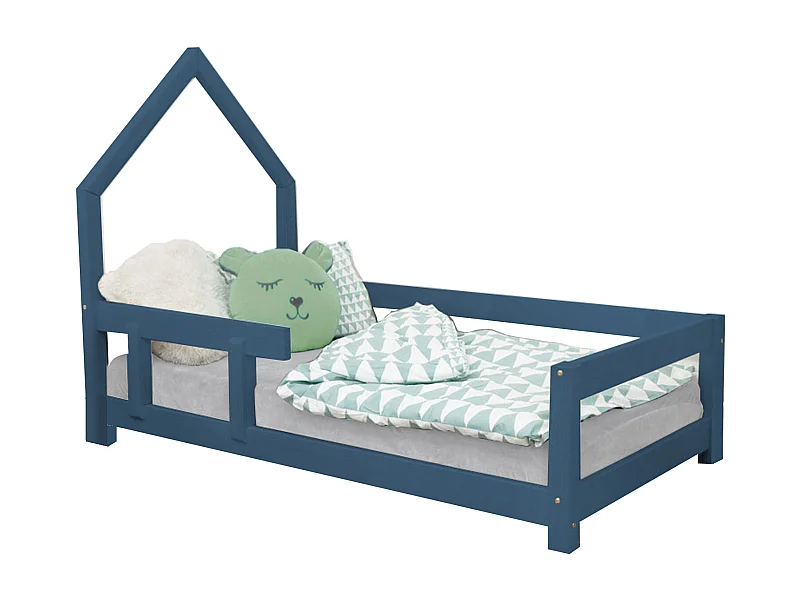 Lit cabane enfant POPPI 80 x 160 bleu marine 2