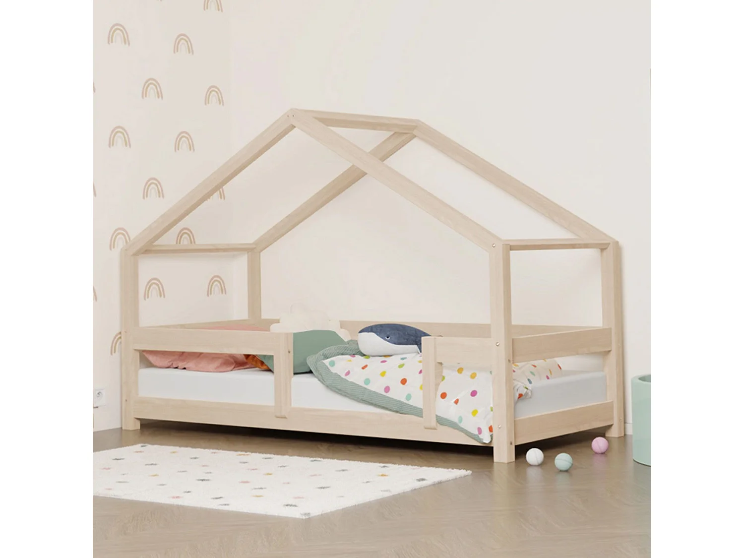Lit cabane enfant LUCKY 70 x 160 beige