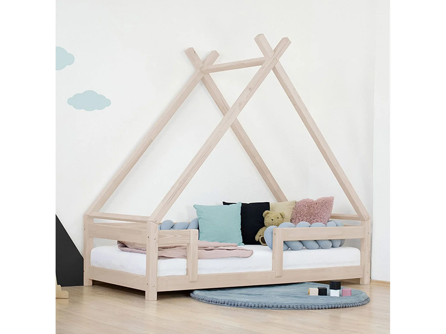 Lit cabane enfant TAHUKA 120 x 200 beige