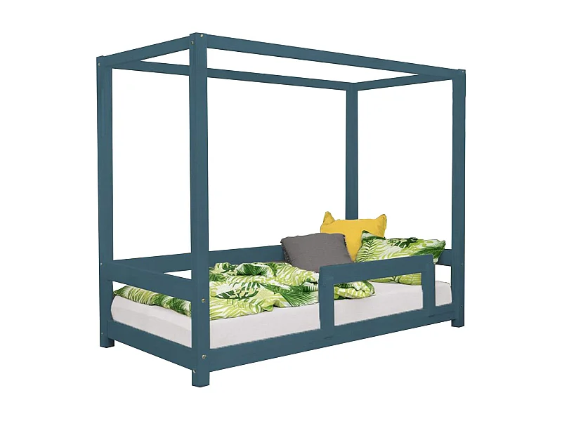 Lit cabane enfant BUNKY 120 x 180 vert pétrole